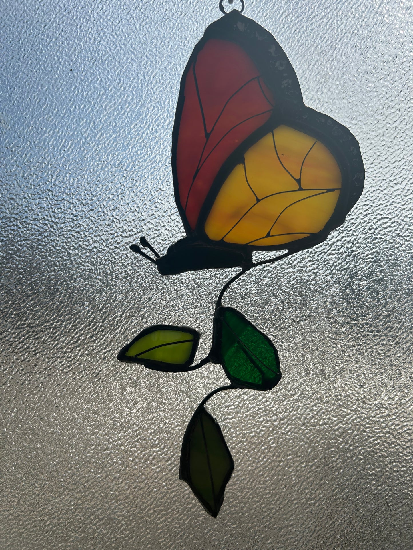 Butterfly Stained Glass Window Hanging