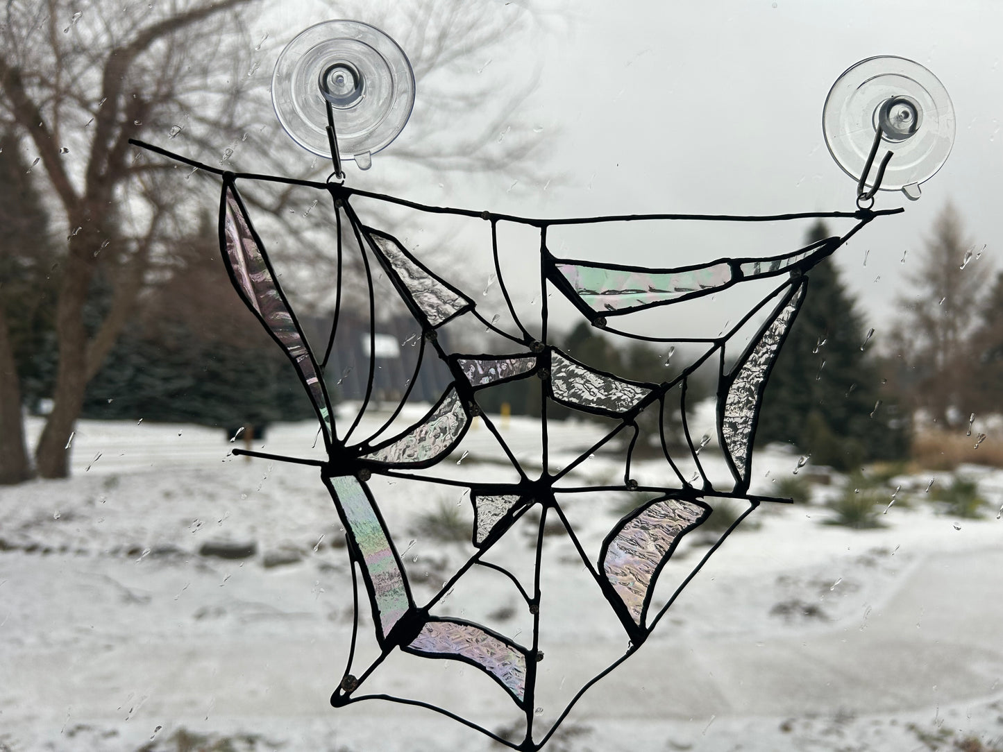 Handcrafted Stained Glass Heart – “Laced Shadow”