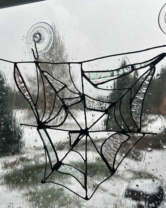 Handcrafted Stained Glass Heart – “Laced Shadow”